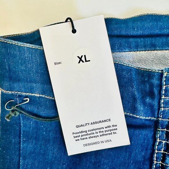 TULIP BLUE DENIM BUSTIER CORSET STYLE STRAPLESS RAW EDGE CROP TUBE TOP - Picture 6 of 6